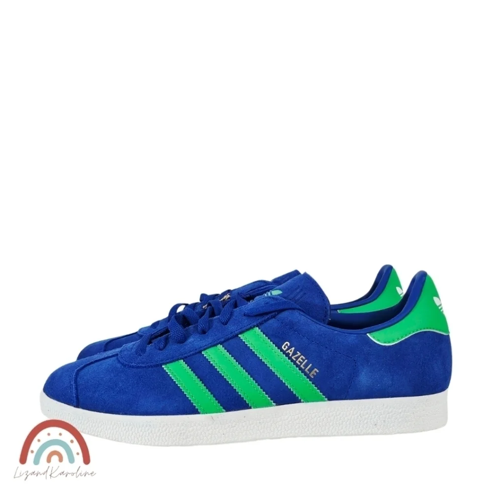 New! Adidas Originals Gazelle Shoes in Royal Blue Green